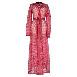 Missoni Cover Up Robe Maxi Dress in Red Rayon